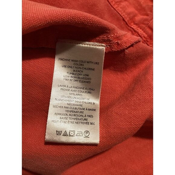 Anthropologie PILCRO Dress Flutter Sleeve Midi Red Cotton Canvas Womens MP - Picture 14 of 15